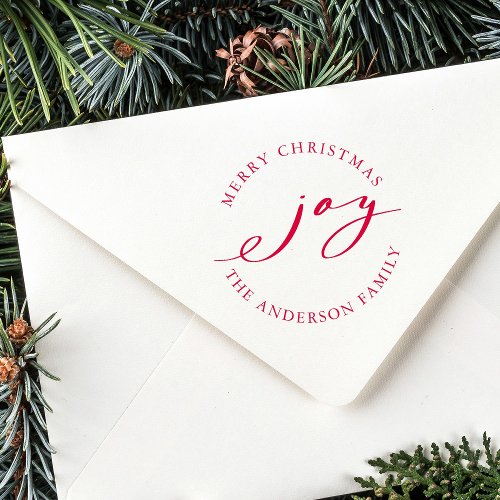 Elegant Christmas Joy Holiday Self_inking Stamp
