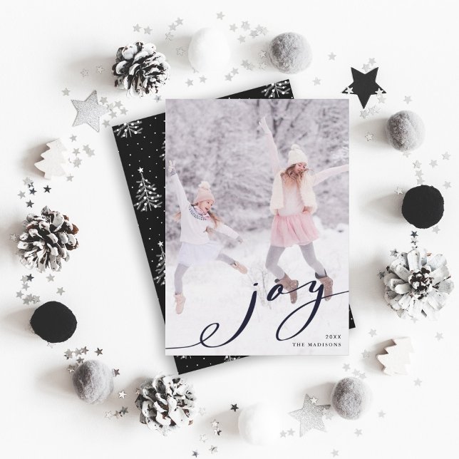 Elegant Christmas Joy Photo Holiday Card (Creator Uploaded)