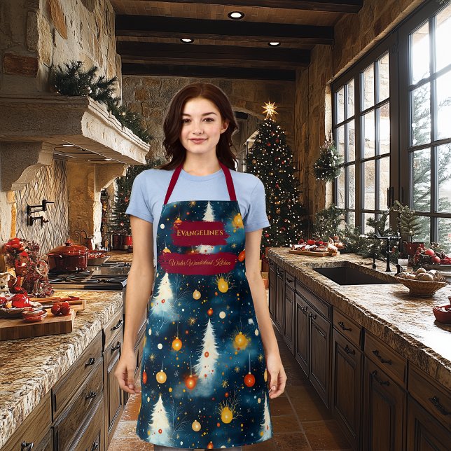 Elegant Christmas Kitchen Pattern for Holiday Apron (Creator Uploaded)
