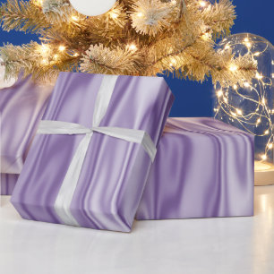 Elegant Christmas Lavender Faux Satin Graphic Wrapping Paper