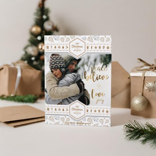 Elegant Christmas Love Photo Holiday Postcard