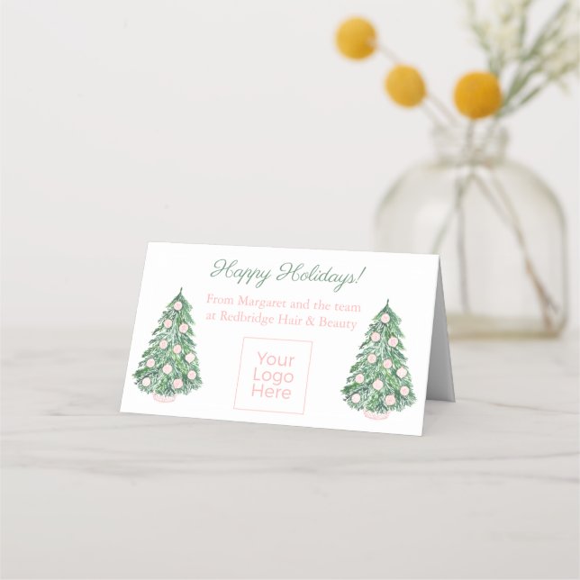 Elegant Christmas Marketing Gift Bag Topper Card (Front)