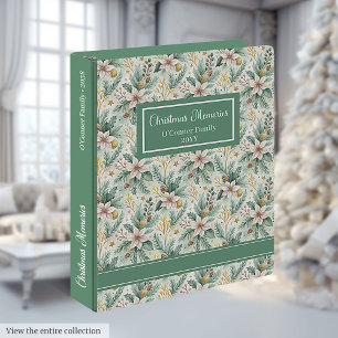 Elegant Christmas Memories Ring Binder Poinsettia