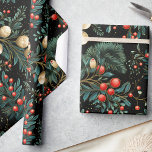 Elegant Christmas Mistletoe & Berry  Festive Wrapping Paper<br><div class="desc">Cream & Crimson Mistletoe Elegance Festive Wrapping Paper Embrace the essence of holiday elegance with our 'Cream & Crimson Mistletoe Elegance Festive Wrapping Paper, ' from our exclusive Whimsical Christmas Collection. Featuring a sophisticated pattern of mistletoe set against a rich cream background, highlighted by splashes of classic red, this paper...</div>