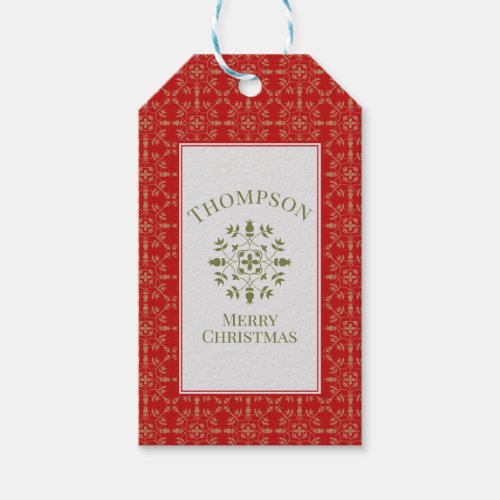 Elegant Christmas Modern Snowflake Holiday Pattern Gift Tags