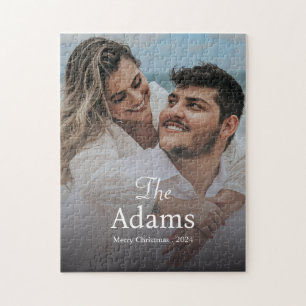 Elegant Christmas Modern Trendy Fun Couple Jigsaw Puzzle