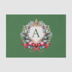 Elegant Christmas Monogram Letter  Tissue Paper