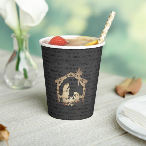 Elegant Christmas Nativity Manger Paper Cups