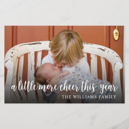 Elegant Christmas New Baby Photo Holiday Card