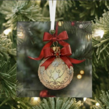 Elegant Christmas Ornament Collection with Red Bow