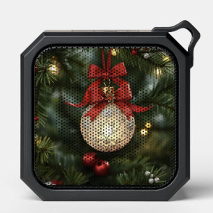 Elegant Christmas Ornament Collection with Red Bow Bluetooth Speaker