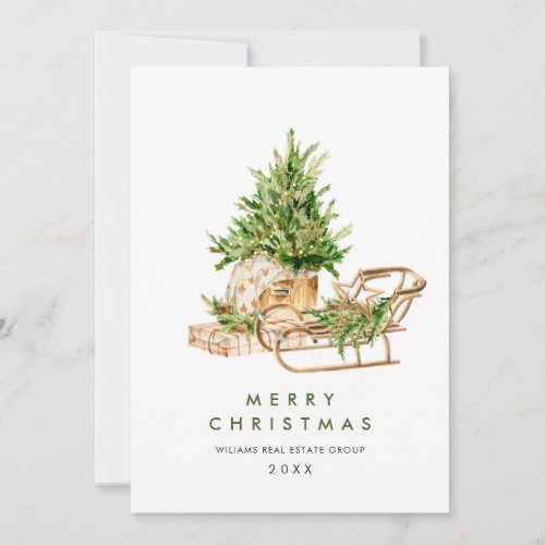 Elegant Christmas Ornament Corporate Greeting Holiday Card