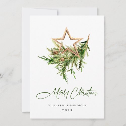 Elegant Christmas Ornament Corporate Greeting Holiday Card