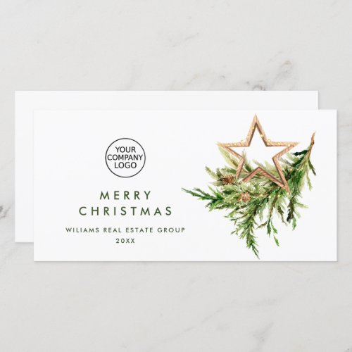 Elegant Christmas Ornament Corporate Greeting Holiday Card