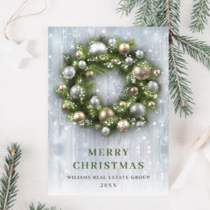 Elegant Christmas Ornament Corporate Greeting Holiday Card