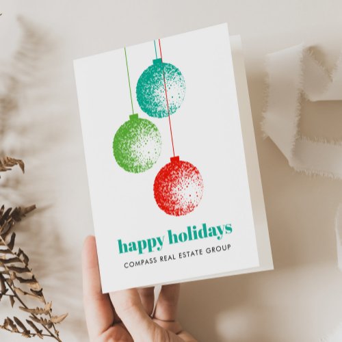 Elegant Christmas Ornament Corporate Greeting  Holiday Card