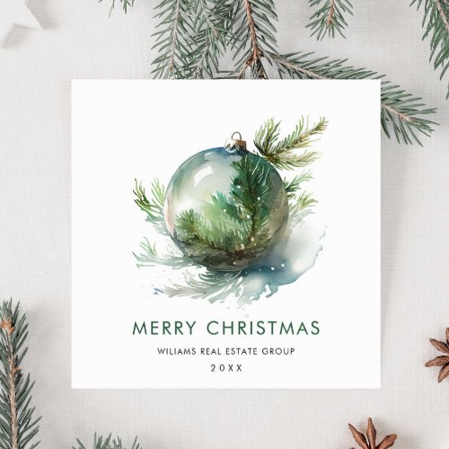 Elegant Christmas Ornament Corporate Greeting  Holiday Card