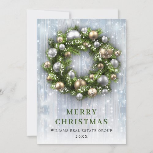 Elegant Christmas Ornament Corporate Greeting Holiday Card