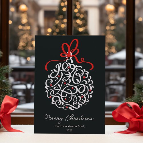 Elegant Christmas Ornament Flat Holiday Card