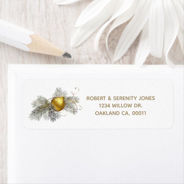 Elegant Christmas Ornament Holiday Label (Insitu)