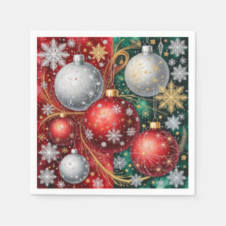 Elegant Christmas Ornament Napkins