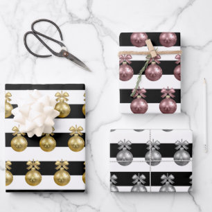 Elegant Christmas Ornament Pattern Wrapping Paper Sheets