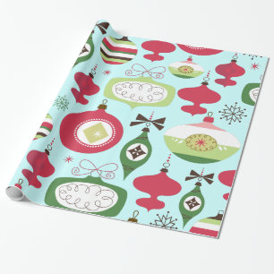 Elegant Christmas ornaments art-deco style Wrapping Paper