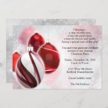 Elegant Christmas Ornaments Christmas Party Invitation