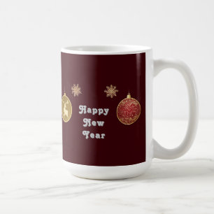 Elegant Christmas Ornaments Featuring Reindeer Coffee Mug