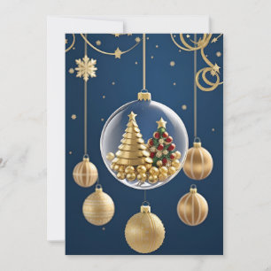 Elegant Christmas Ornaments Holiday Card