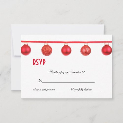 Elegant Christmas Ornaments Holiday Party RSVP