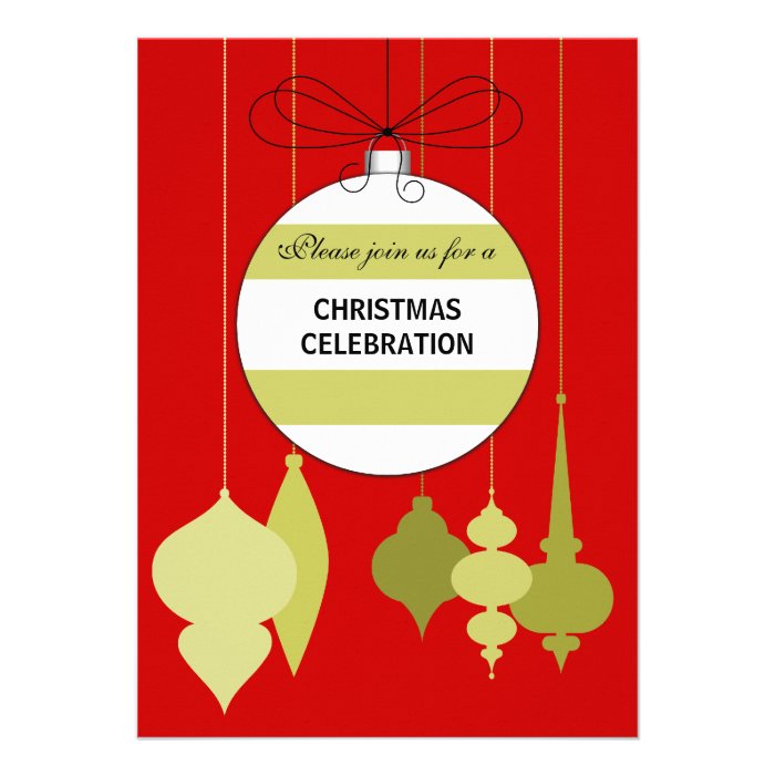 Elegant Christmas Ornaments Party Invitation