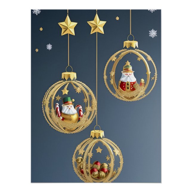 Elegant Christmas Ornaments Poster (Front)