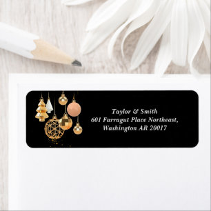 Elegant Christmas Ornaments Return Address Label
