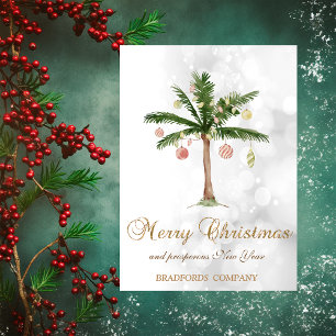 Elegant Christmas Palm Tree ,Bokeh Holiday Card