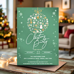 Elegant Christmas Party Festive Holiday Minimalist Invitation