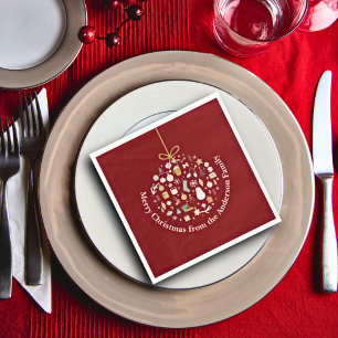 Elegant Christmas Party Festive Holiday Minimalist Napkins