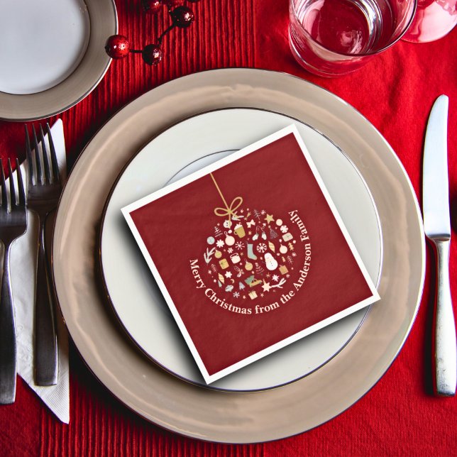 Elegant Christmas Party Festive Holiday Minimalist Napkins (Creator Uploaded)