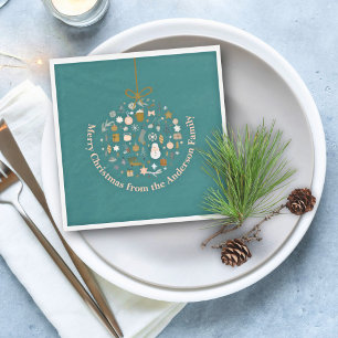 Elegant Christmas Party Festive Holiday Minimalist Napkins