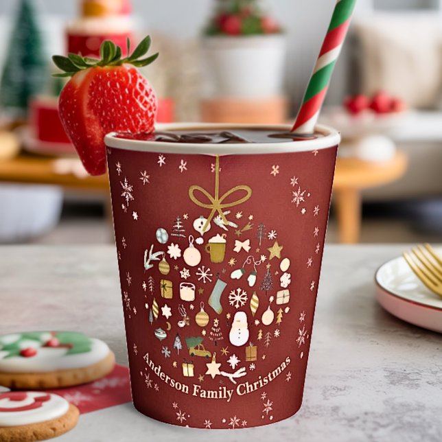 Elegant Christmas Party Festive Holiday Minimalist Paper Cups (Creator Uploaded)