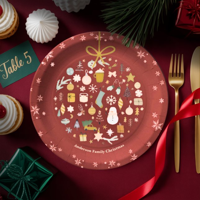 Elegant Christmas Party Festive Holiday Minimalist Paper Plates (Creator Uploaded)