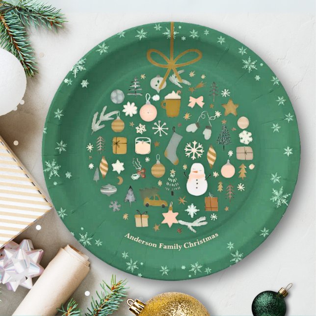Elegant Christmas Party Festive Holiday Minimalist Paper Plates (Creator Uploaded)