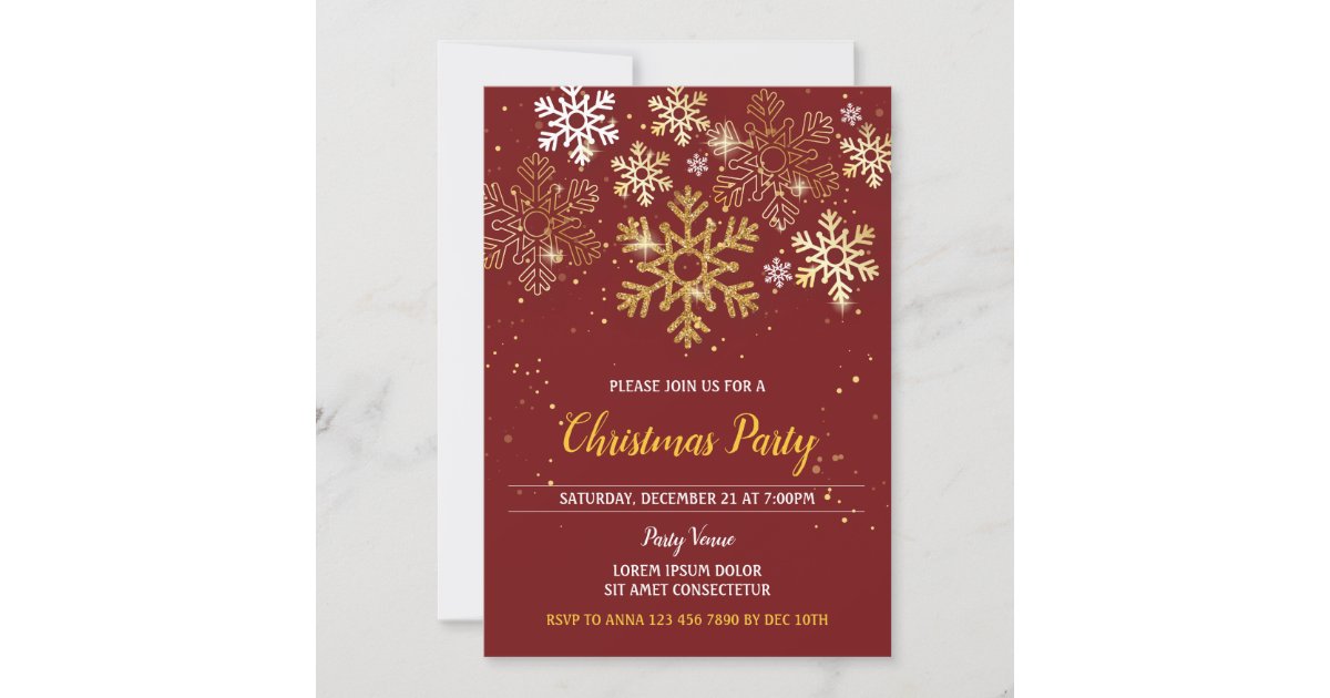 Elegant Christmas Party Invitation | Zazzle
