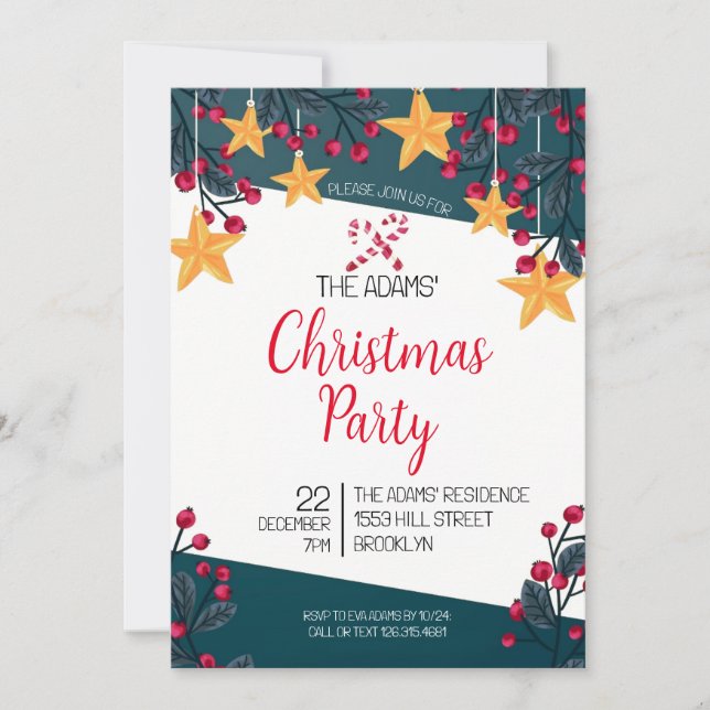 Elegant Christmas Party Invitation (Front)