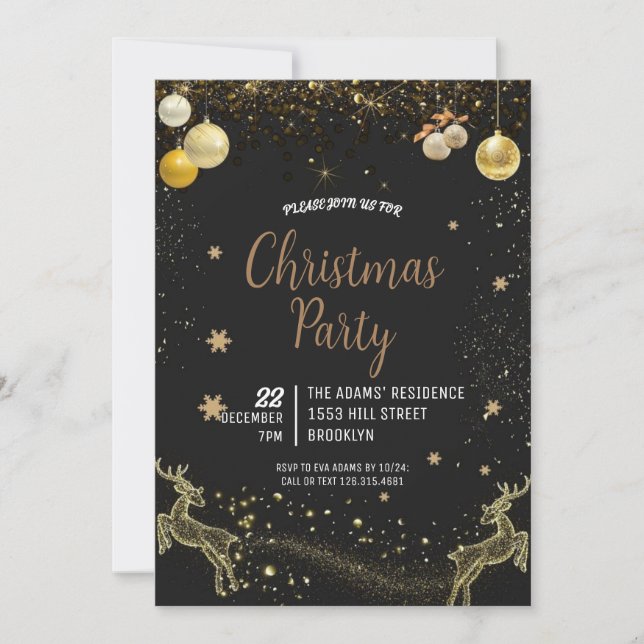 Elegant Christmas Party Invitation (Front)