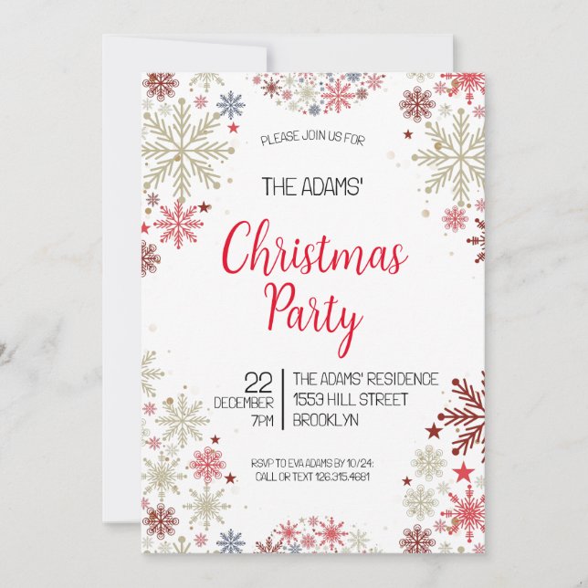 Elegant Christmas Party Invitation (Front)