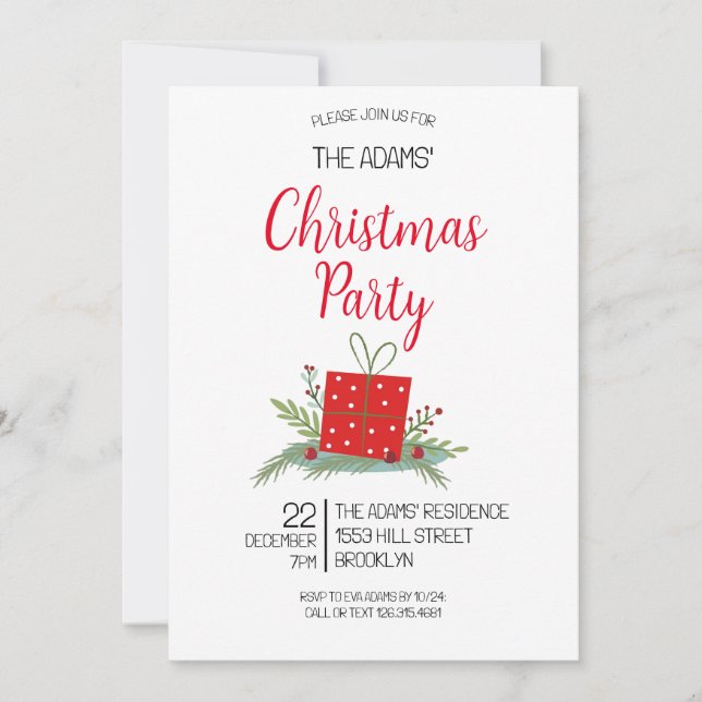 Elegant Christmas Party Invitation (Front)