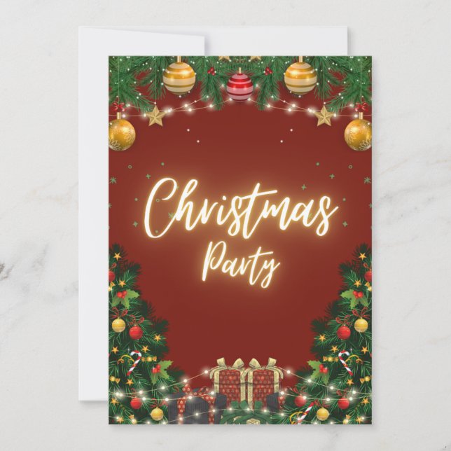Elegant Christmas Party Invitation (Front)