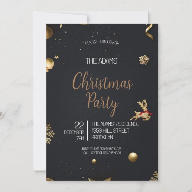 Elegant Christmas Party Invitation (Front)