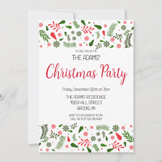 Elegant Christmas Party Invitation (Front)